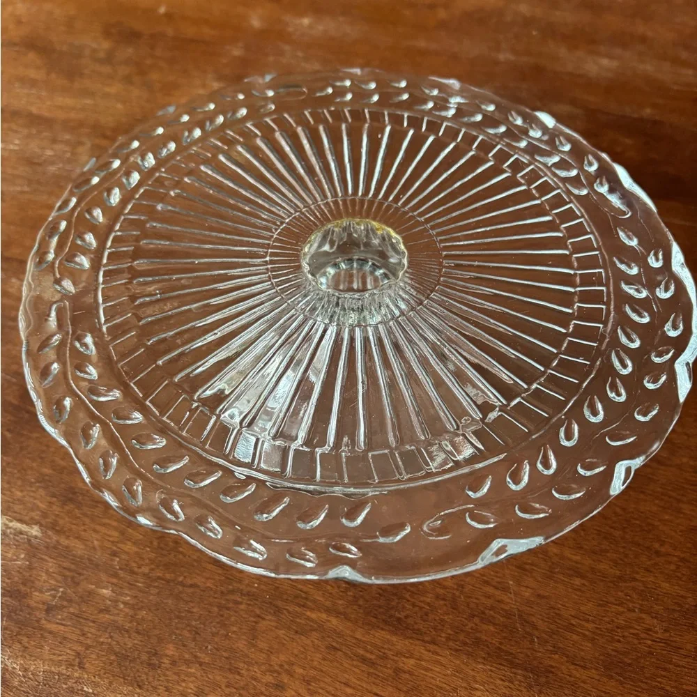 Elegant Clear Glass Cake Stand Vintage